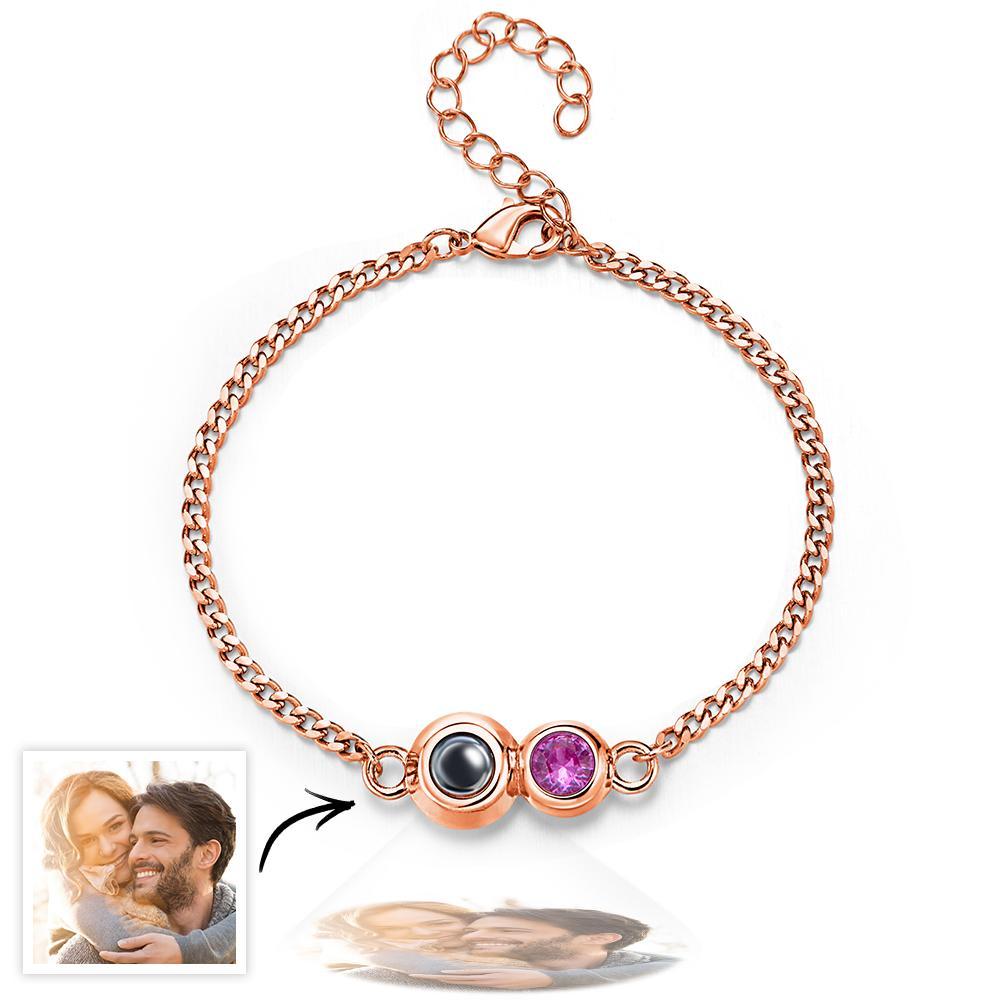 Projection Bracelet Personalized Birthstone Pendant Bracelet Photo Projection Bracelet Summer Jewelry Gift for Her - soufeelmy