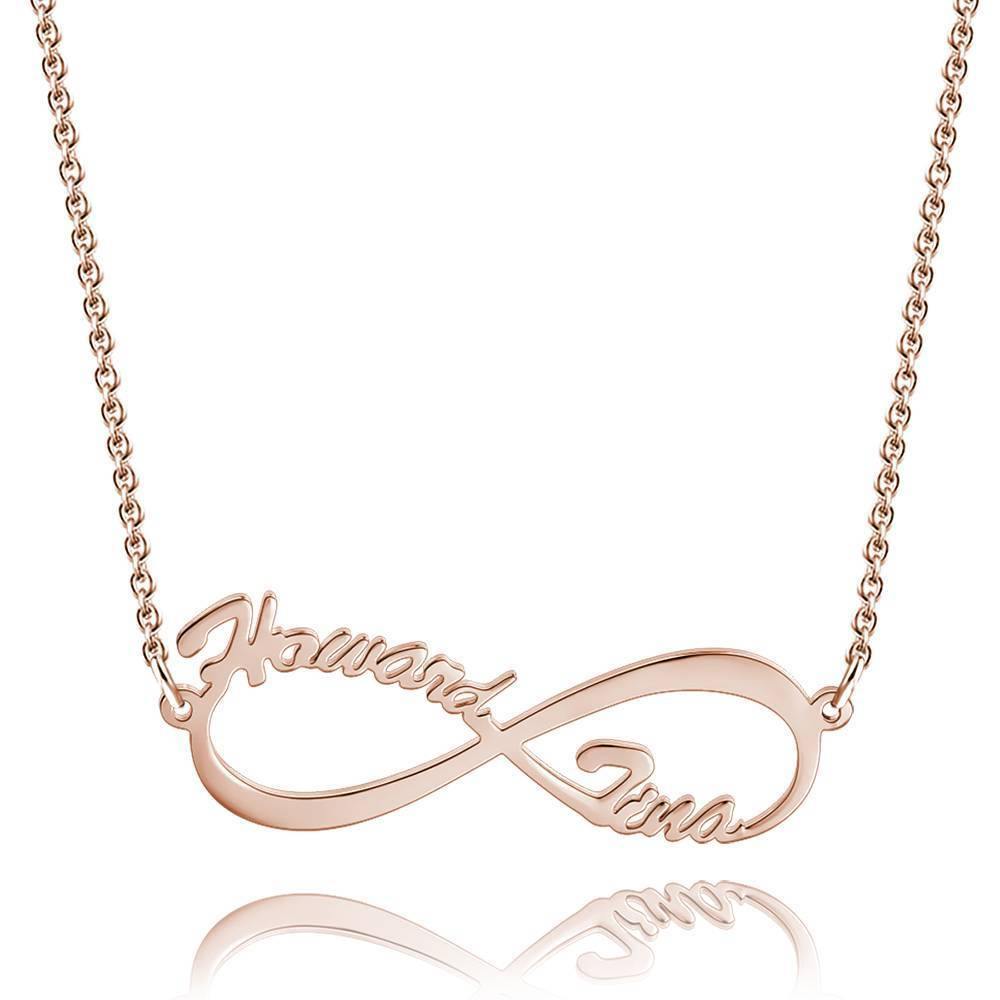 Infinity Name Necklace Rose Gold Plated - soufeelus