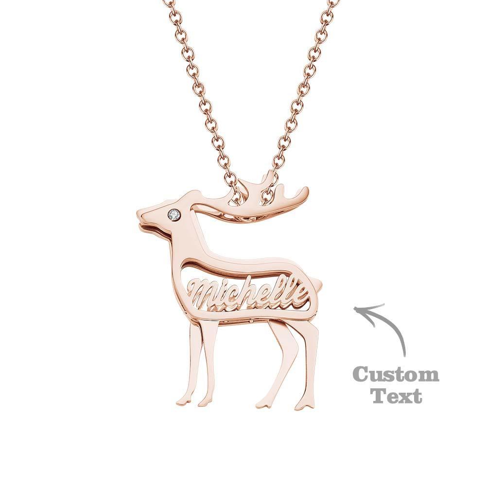 The Eye of the Deer Personalized Name Necklace with Birthstone - soufeelmy