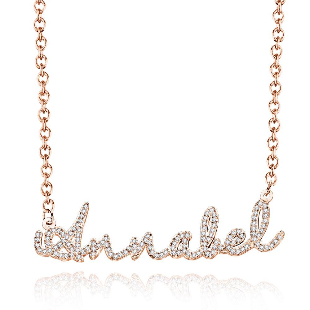 Personalized Dainty Name Necklace with Diamond Minimalist Necklace Iced Out Jewelry - soufeelmy