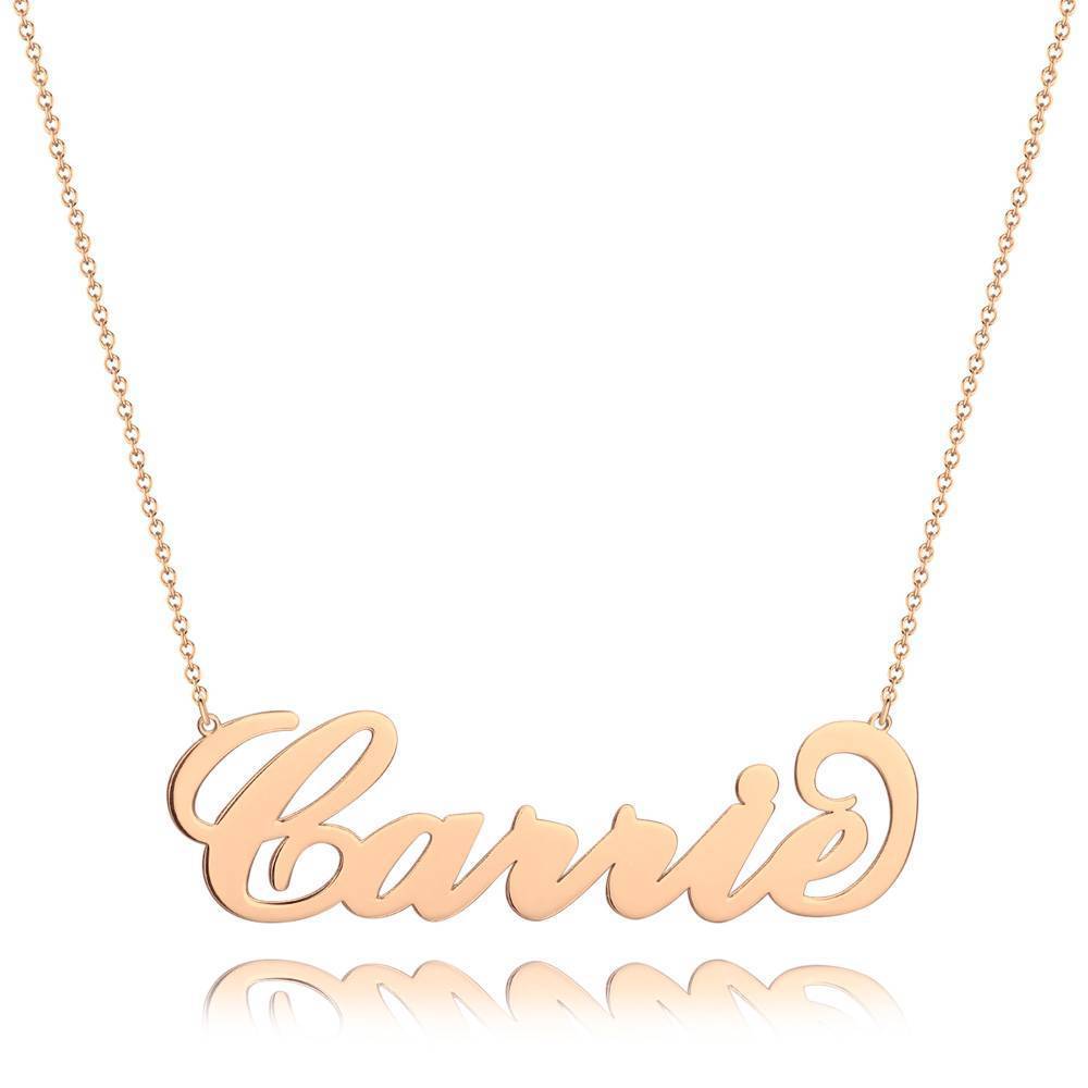 Personalized Large Name Necklace, Big Statement Necklace - Silver - 