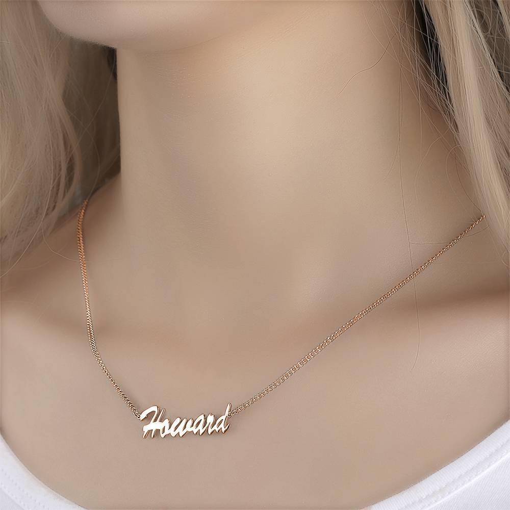 Name Necklace, Customized Your Name Jewelry Rose Gold Plated - soufeelus