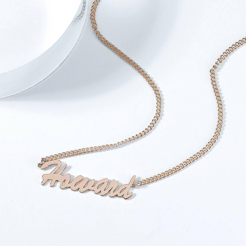 Name Necklace, Customized Your Name Jewelry Rose Gold Plated - soufeelus