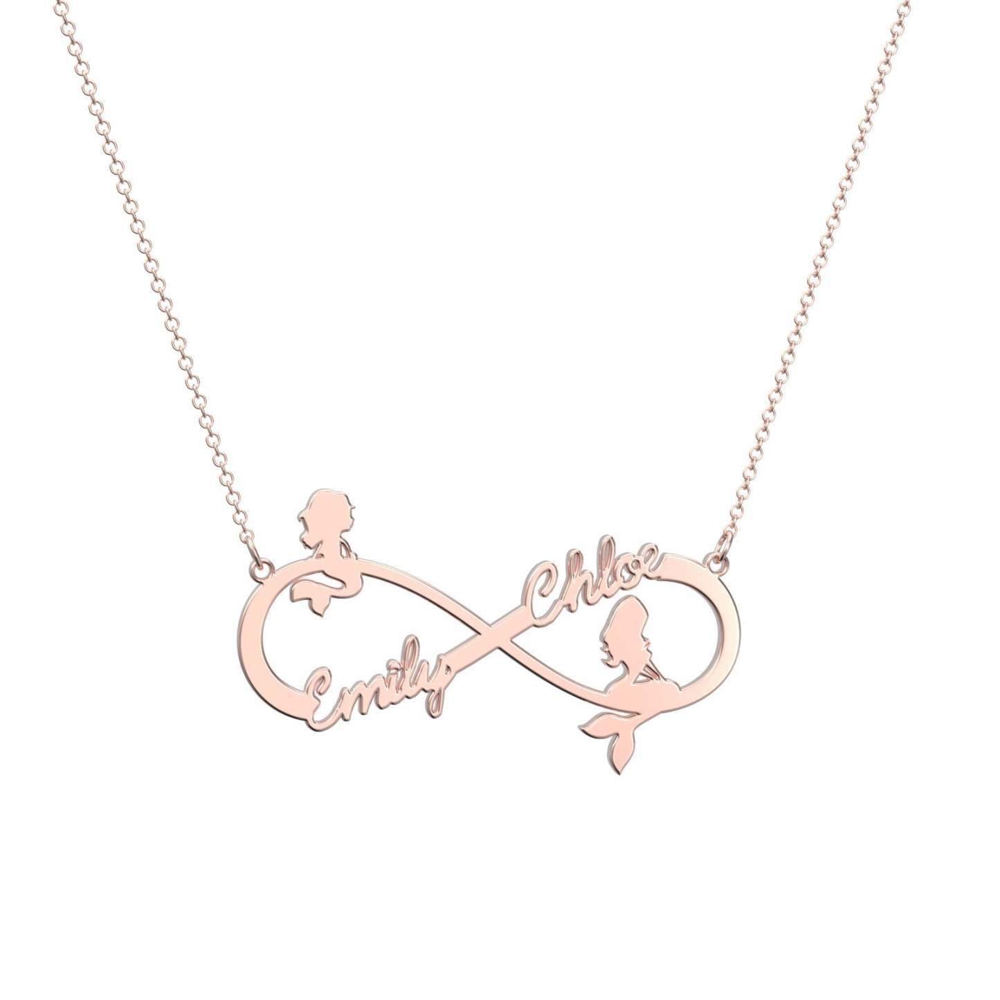Custom Name Necklace Mermaid Infinity Symbol Necklace - 
