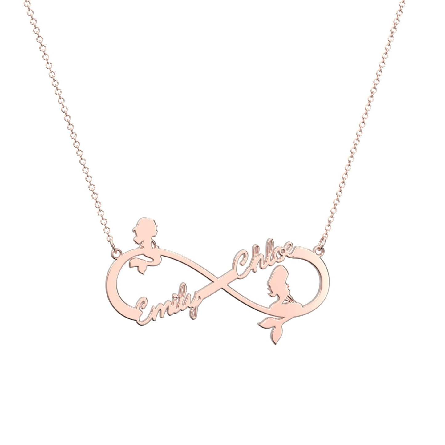 Custom Name Necklace Mermaid Infinity Symbol Necklace -