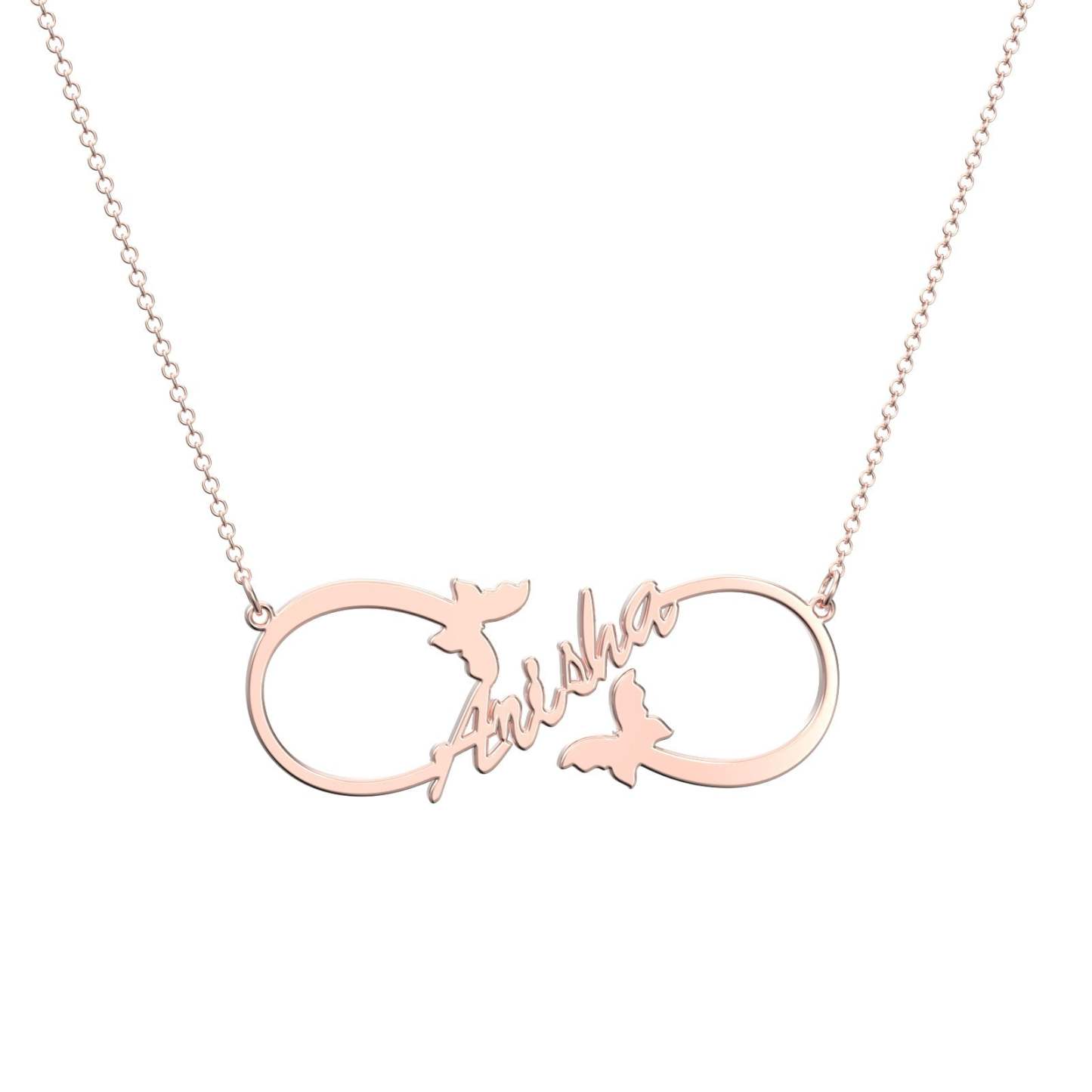 Infinity Name Necklace, Custom Butterfly Name Necklace Gift -