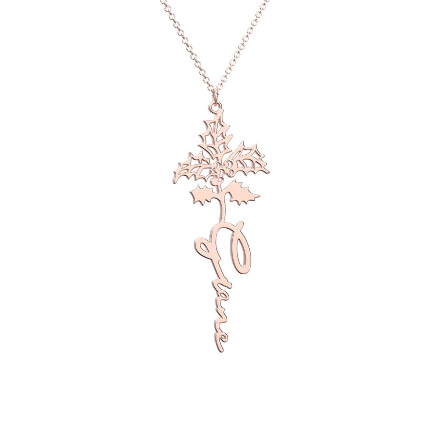 Birthflower Name Necklace Gift, Custom Name Necklace, The Best Gift For You -