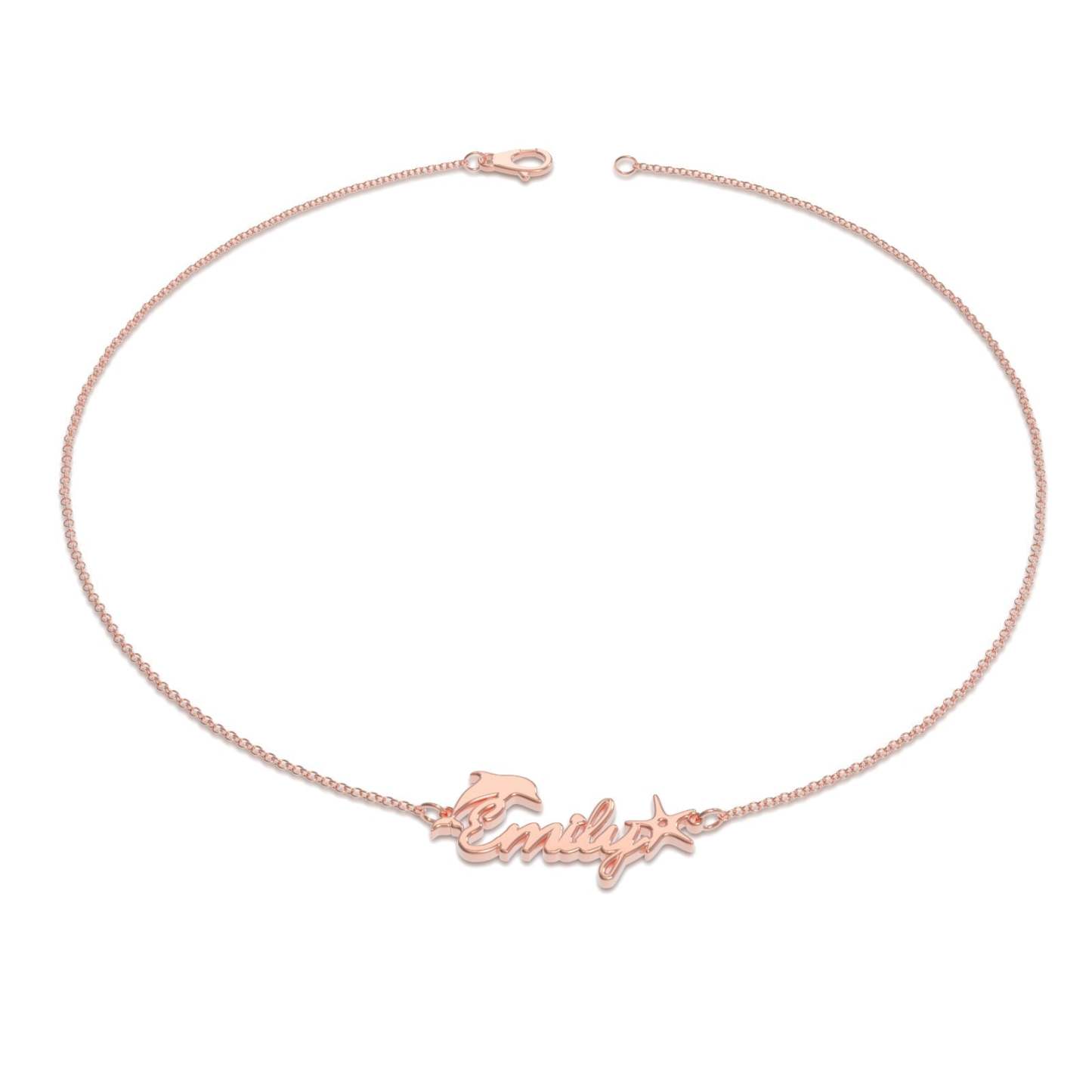 Custom Name Bracelet Dolphin and Star Bracelet Gift for Little Girl - 