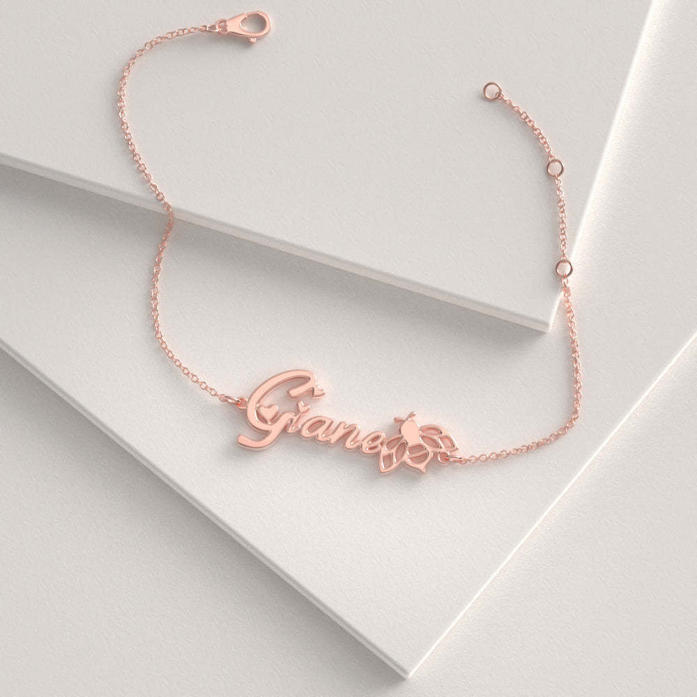 Custom Bee Name Bracelet Gift, Personalized The Best Gift For Your Dear -