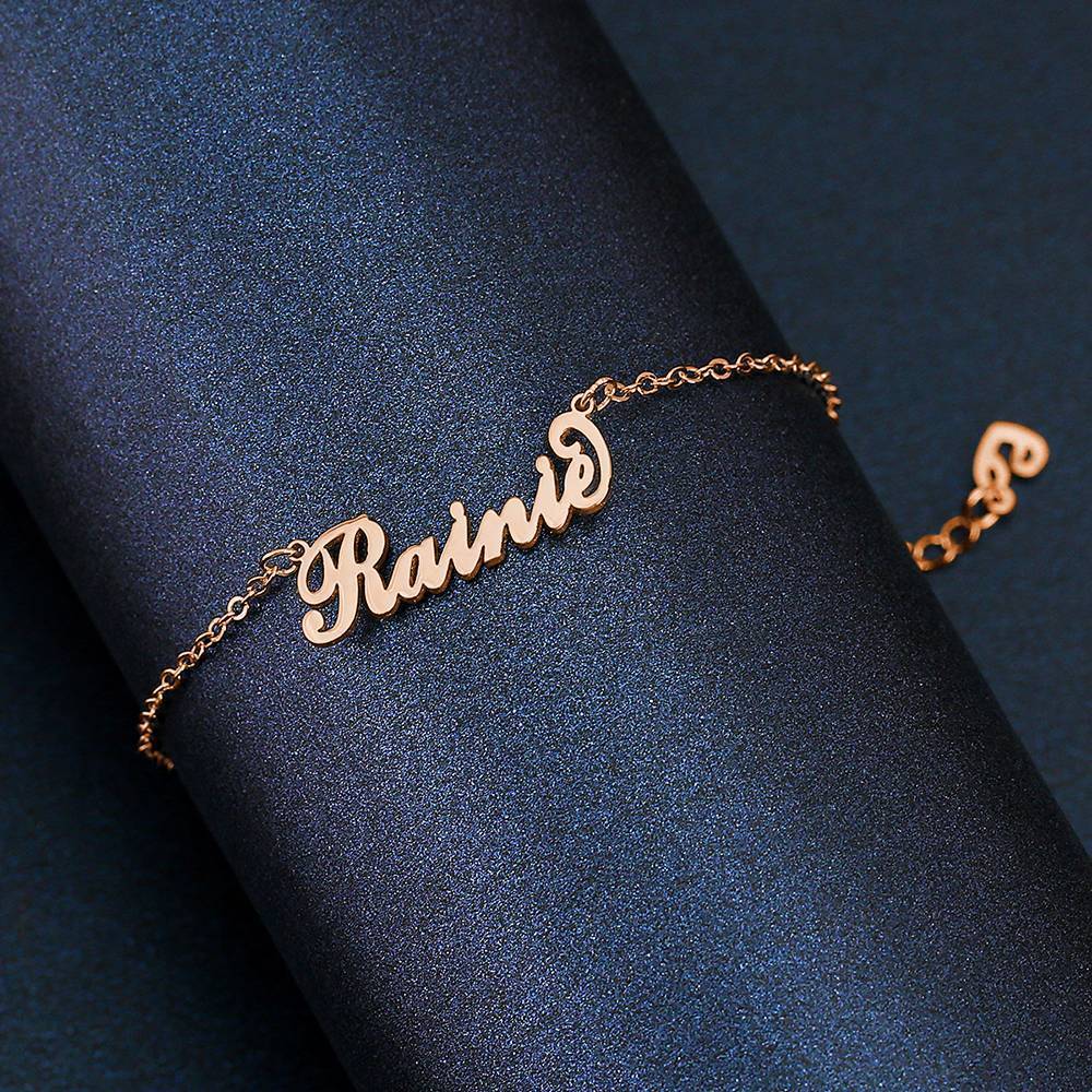 Children's Name Bracelet Rose Gold Plated - Length Adjustable - 