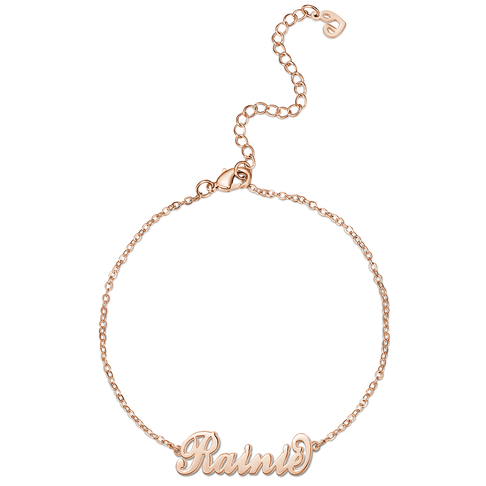 Children's Name Bracelet 14K Gold Plated - Length Adjustable - 