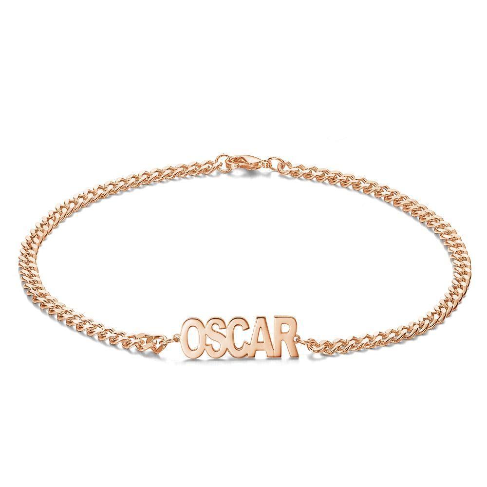 Men’s Bracelet Dainty Name Bracelet Hypoallergenic Gift for Husband - Gold Plated - 