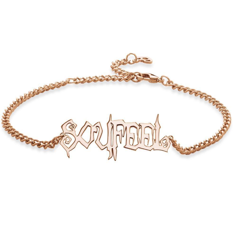 Name Bracelet Custom Bracelet Gifts Rose Gold Plated Silver - 