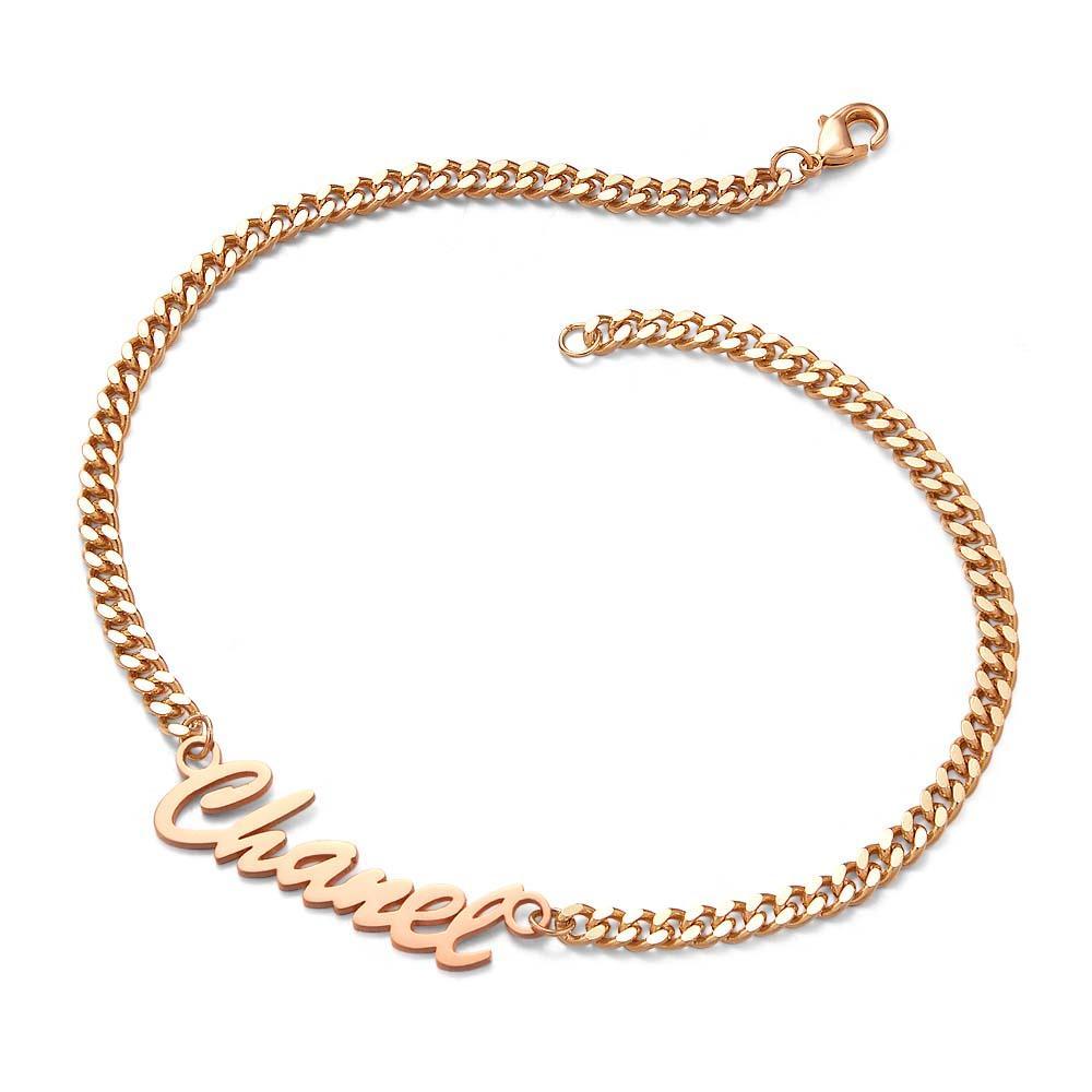 Thick Name Bracelet Personalized Your Name for Men Boys Women Heavy Curb Chain - soufeelmy