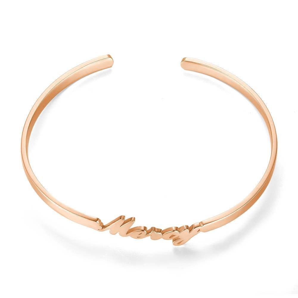 Name Bracelet Simple Style Rose Gold Plated - soufeelus