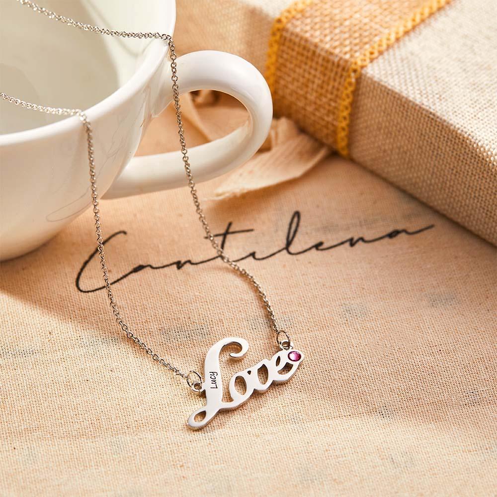 "We Are Always Together" Personalized Heart Necklace with Birthstone - soufeelmy