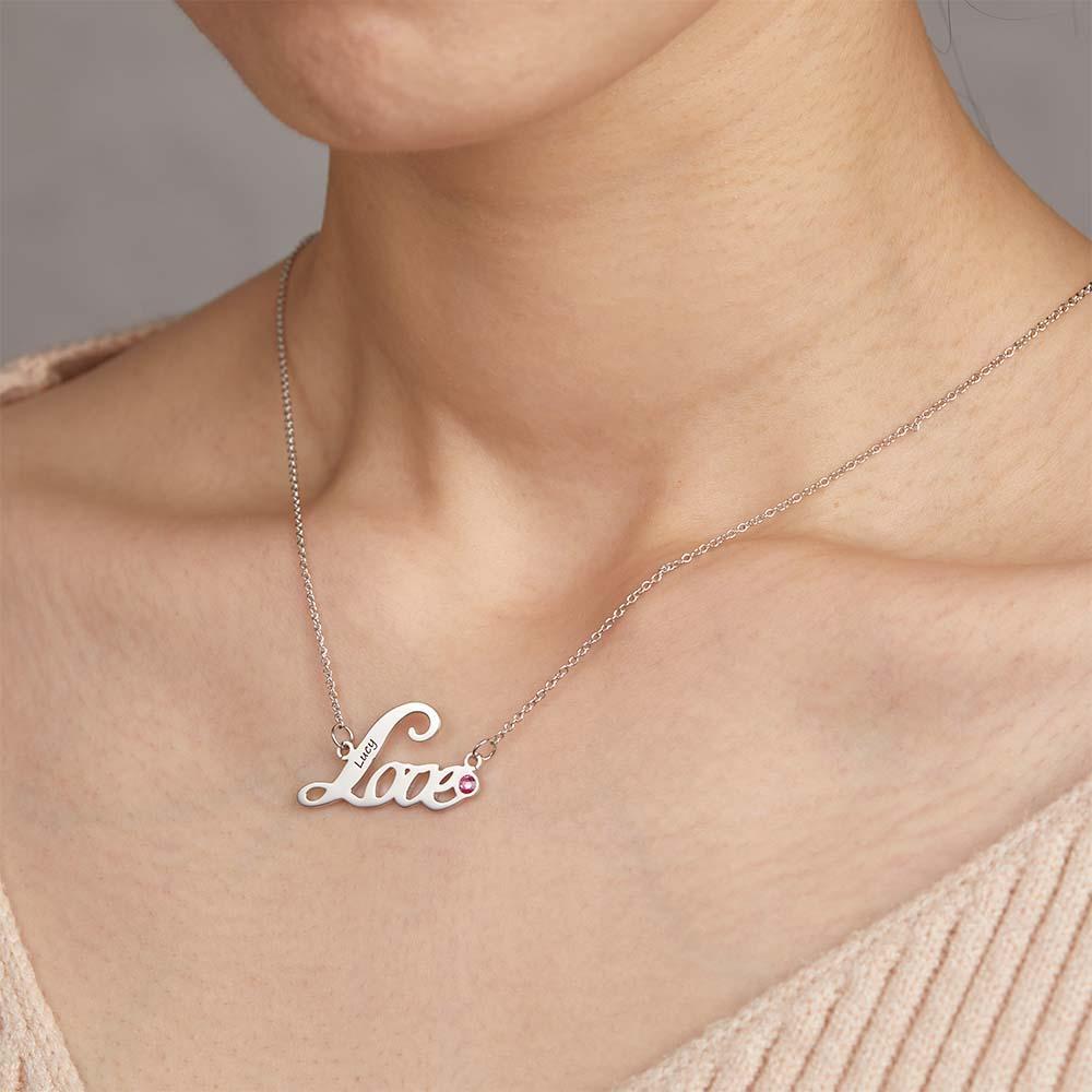 "We Are Always Together" Personalized Heart Necklace with Birthstone - soufeelmy