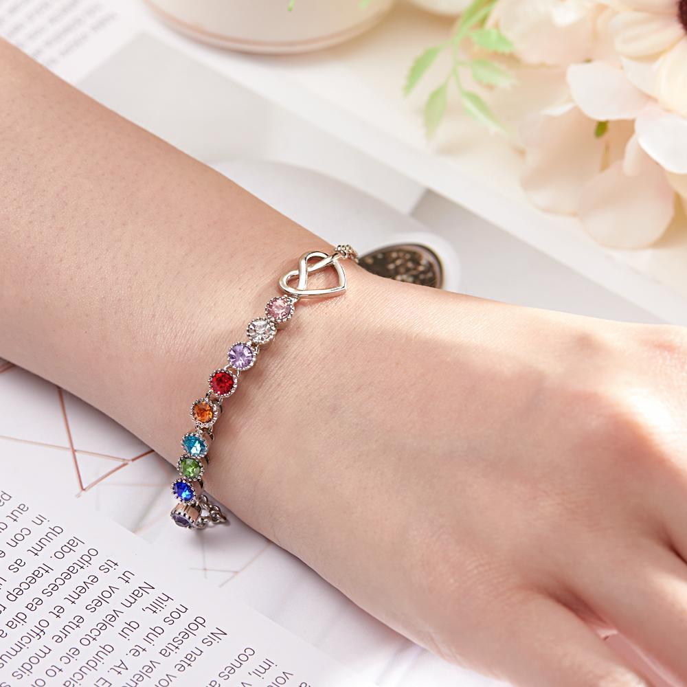 Personalized Birthstone Bracelet Peridot Minimalist Gifts for Mom Perfect Gift for Her for any Occasion - soufeelmy