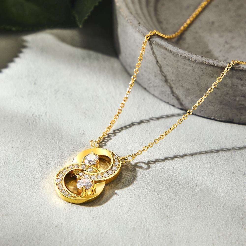 Custom Engraved Birthstone Necklace Symbol Pendant Necklace Gift for Women - soufeelmy