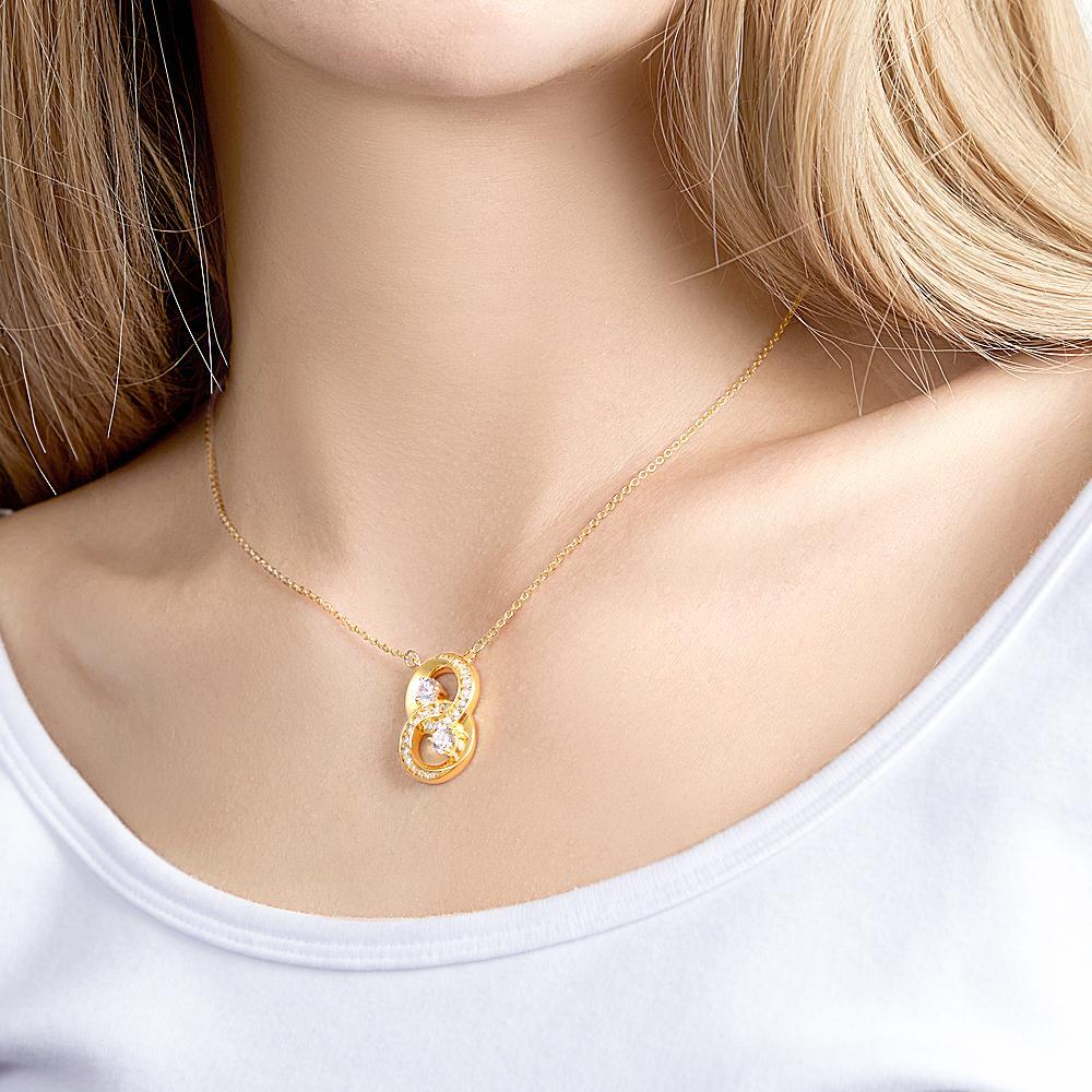 Custom Engraved Birthstone Necklace Symbol Pendant Necklace Gift for Women - soufeelmy