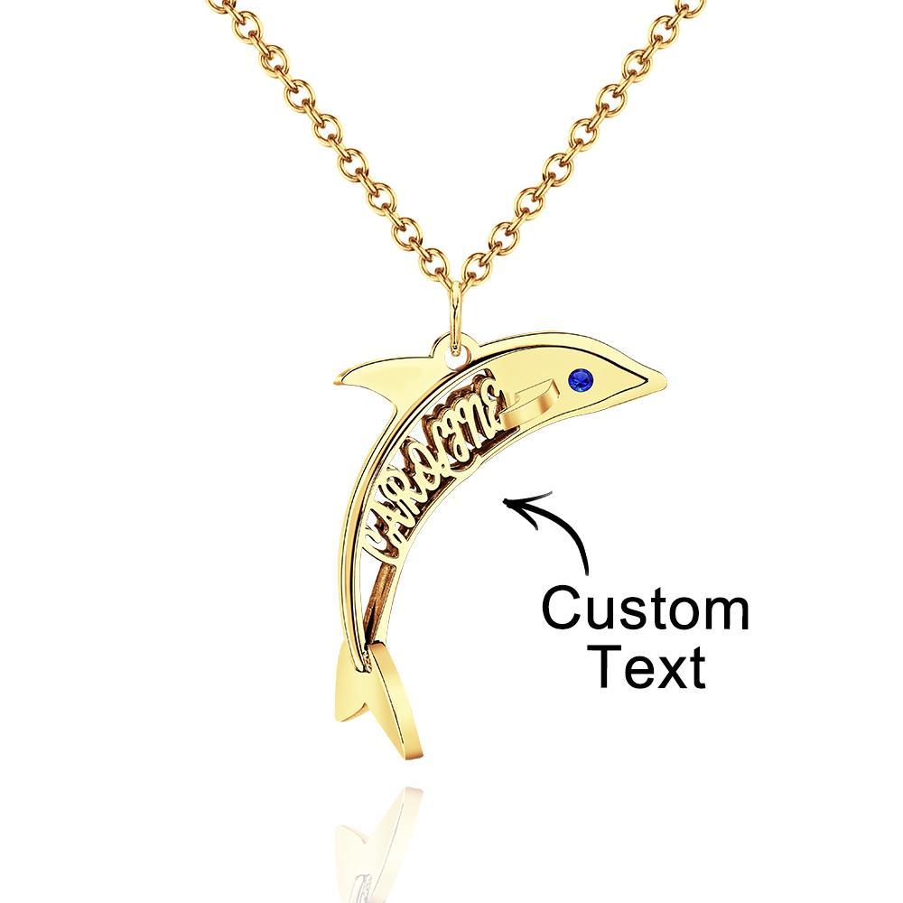 "Eye of the Dolphin" Personalized Birthstone Necklace Personalized Name Necklace for Valentine's Day - soufeelmy