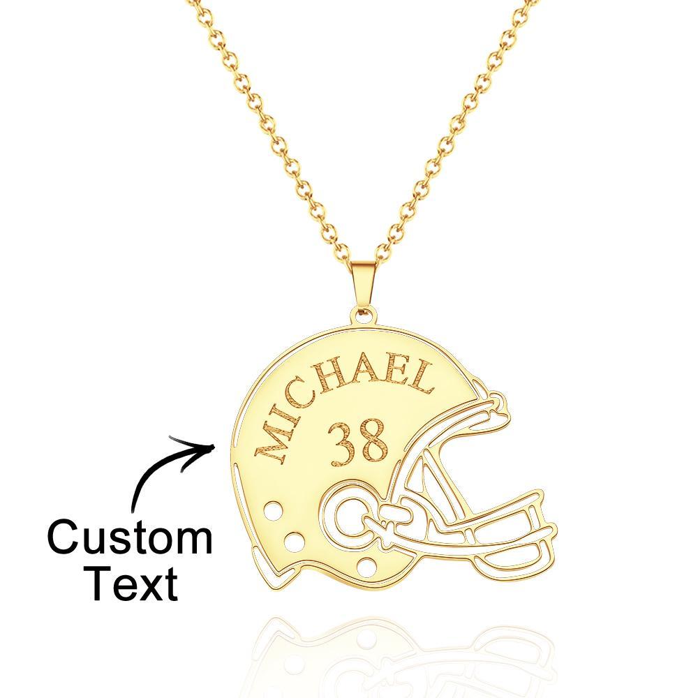 Custom Engraved Necklace Football Sports Helmet Gifts - soufeelmy