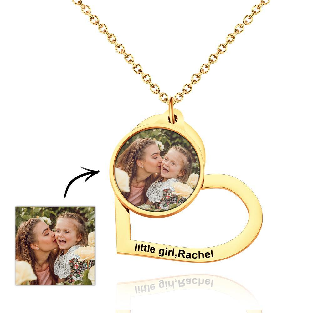 Custom Photo Engraved Necklace Heart-shaped Creative Gifts - soufeelmy