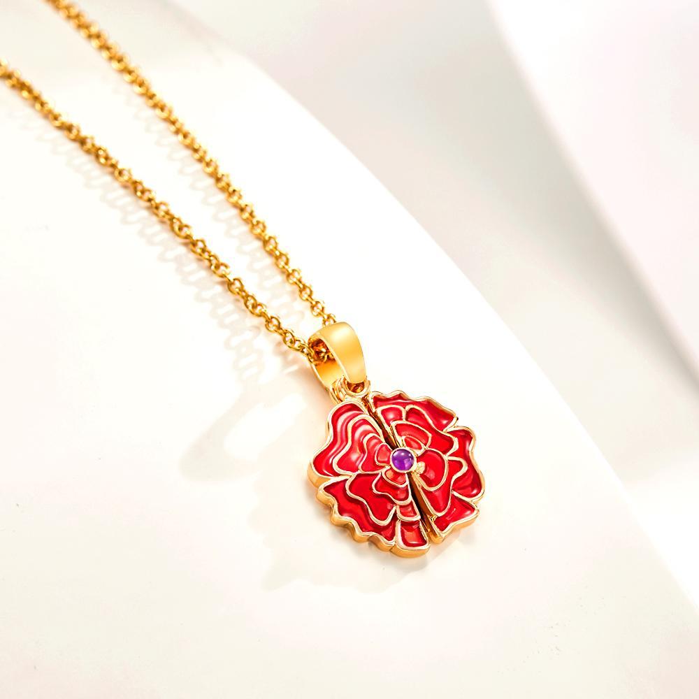 Custom Engraved Neckalce Romantic Rose Unique Gifts - soufeelmy