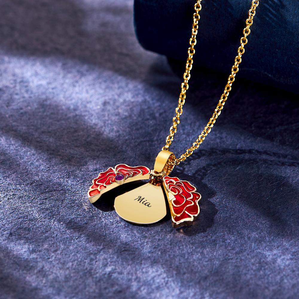 Custom Engraved Neckalce Romantic Rose Unique Gifts - soufeelmy