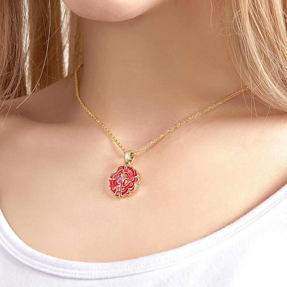 Custom Engraved Neckalce Romantic Rose Unique Gifts - soufeelmy
