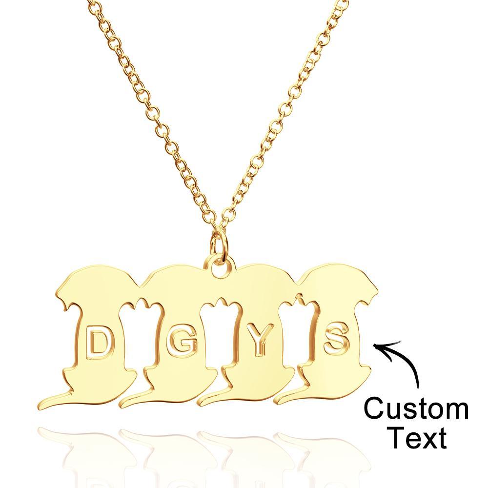 Personalized Family Animal Necklace Custom Engraved Initial Dog and Cat Necklace for Women - soufeelmy