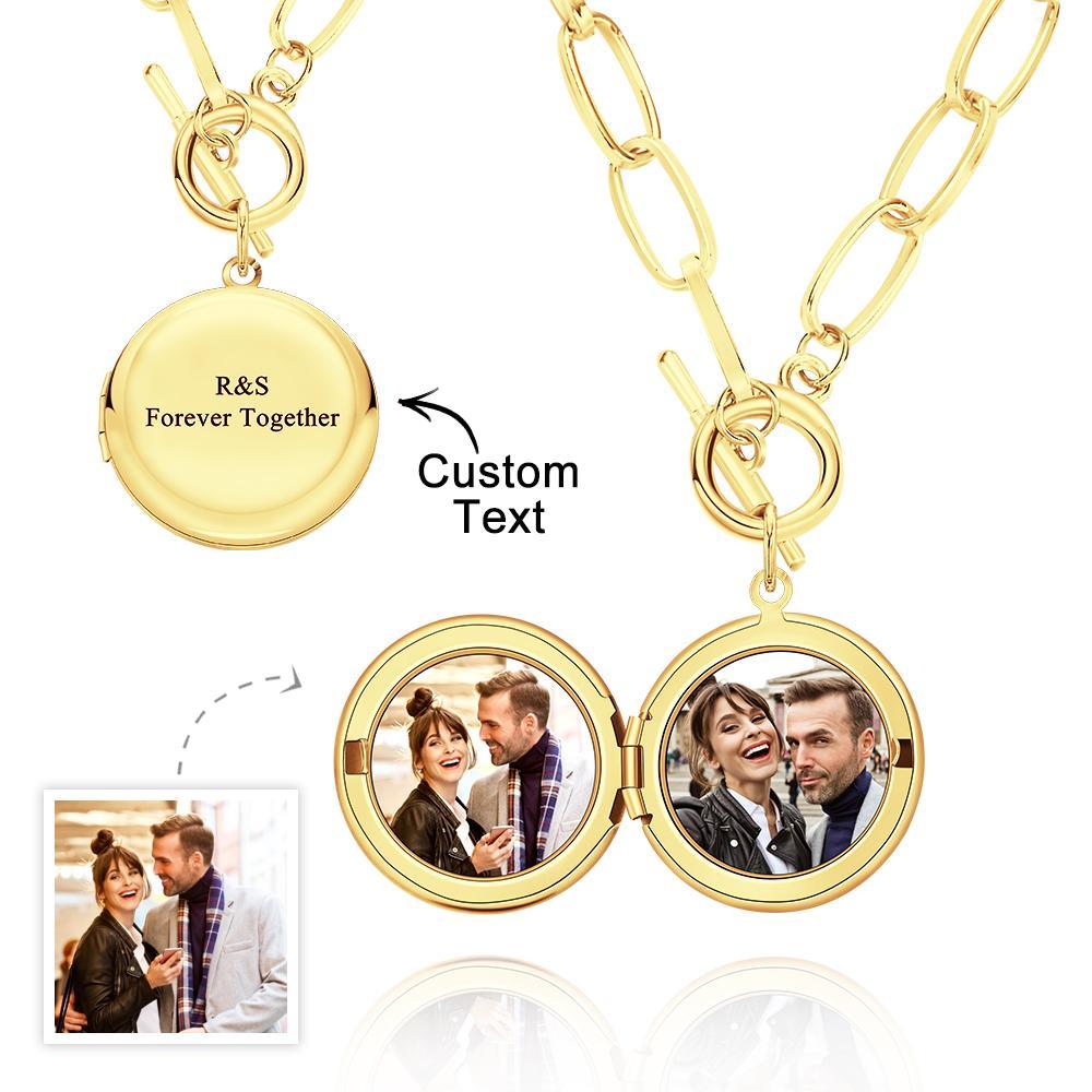 Personalized Photo Elegant Necklace Engraved Pendant Chain Necklace for Her - soufeelmy