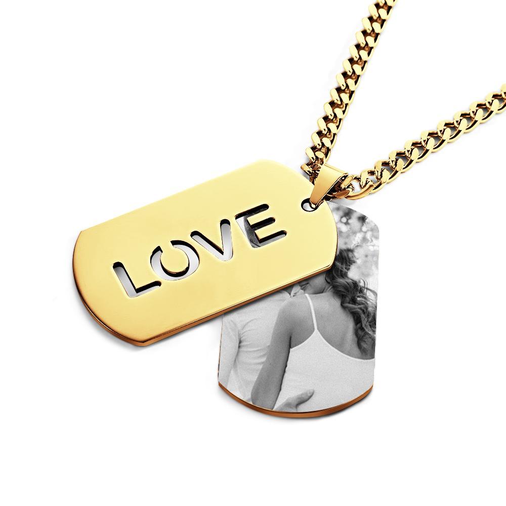 Double Dog Tag Personalised Message Steel Mens Pendants Men Women Boyfriend Bride Groomsman Gift - soufeelmy