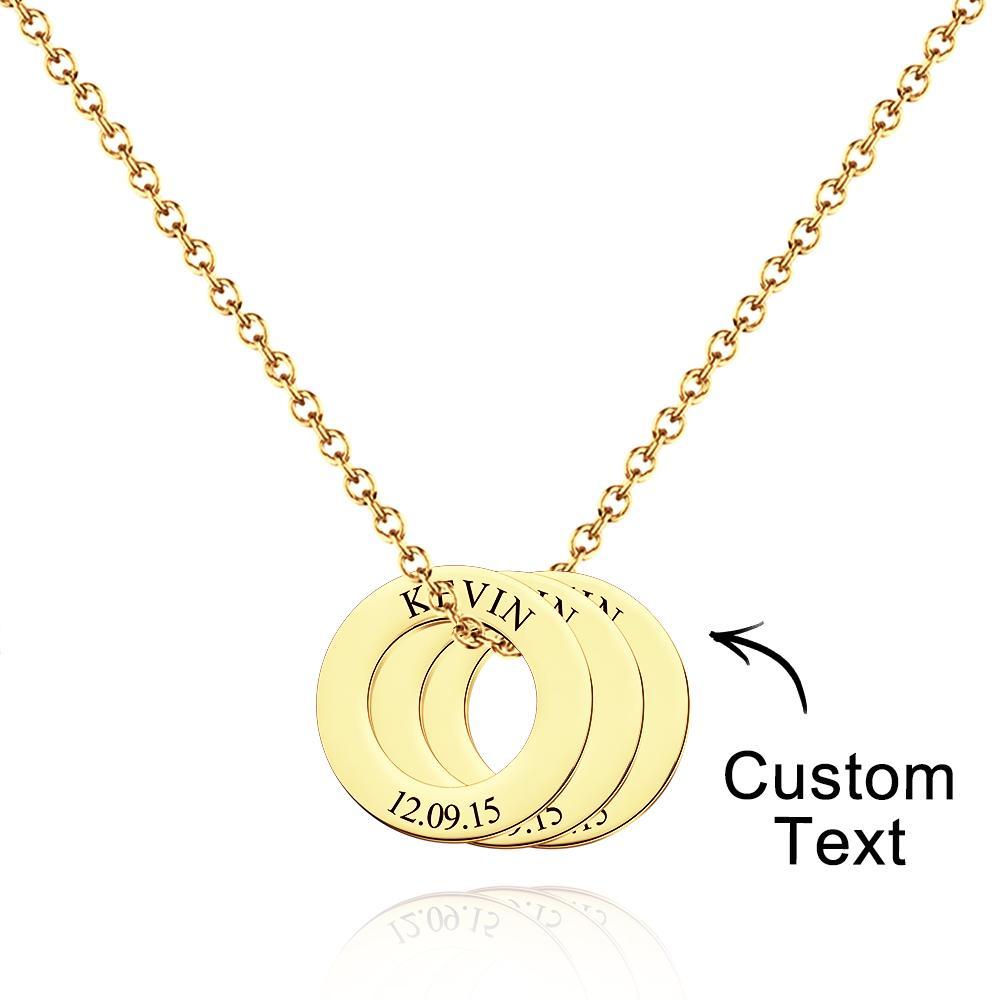 Personalized Washer Necklace for Him Custom Necklace Fathers Day Gift Kids Names Gift Birthday Reminder - soufeelmy