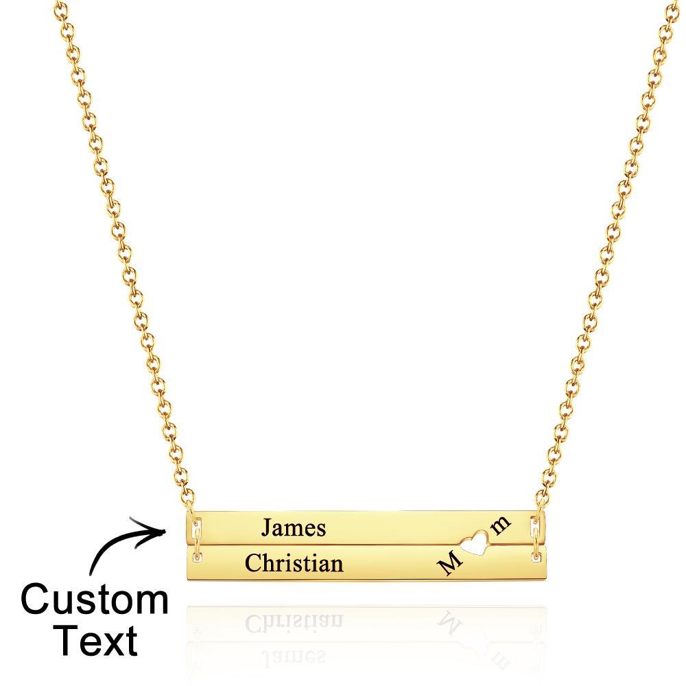 Custom Engraved Necklace Bar Necklace Gift for Mother - soufeelmy