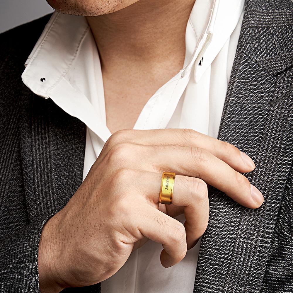 Personalized Name Ring Custom Engagement Ring Men's Personalized Ring - soufeelmy