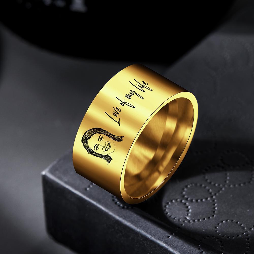 Custom Men's Ring Personalized Photo Ring With Engraved Girlfriend Perfect Gift For Boyfriend On Valentine's Day - soufeelmy