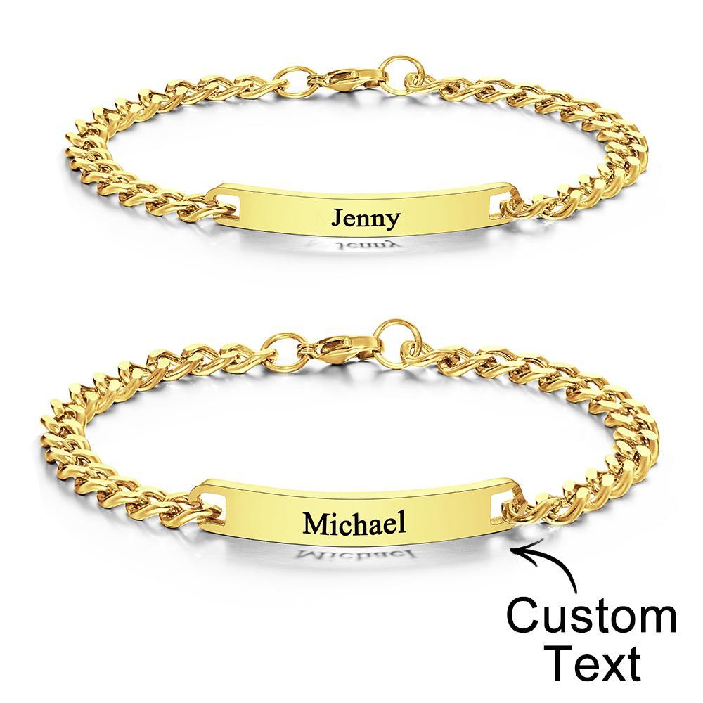 Custom Engraved Bracelet Set Personalized Fashion Bracelet For Couples - soufeelmy