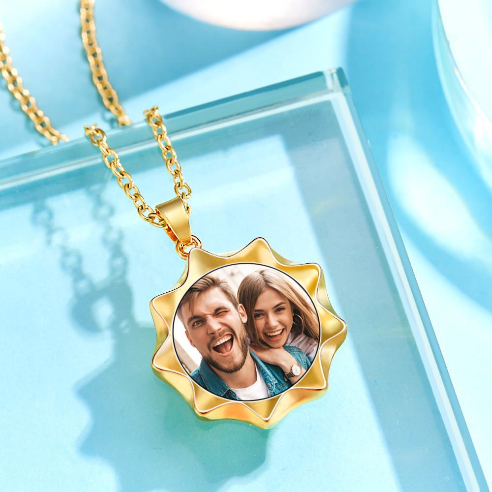 Custom Photo Necklace Sun Flower Simple Creative Gifts - soufeelmy