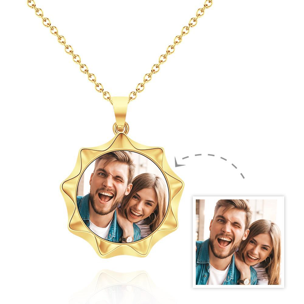 Custom Photo Necklace Sun Flower Simple Creative Gifts - soufeelmy