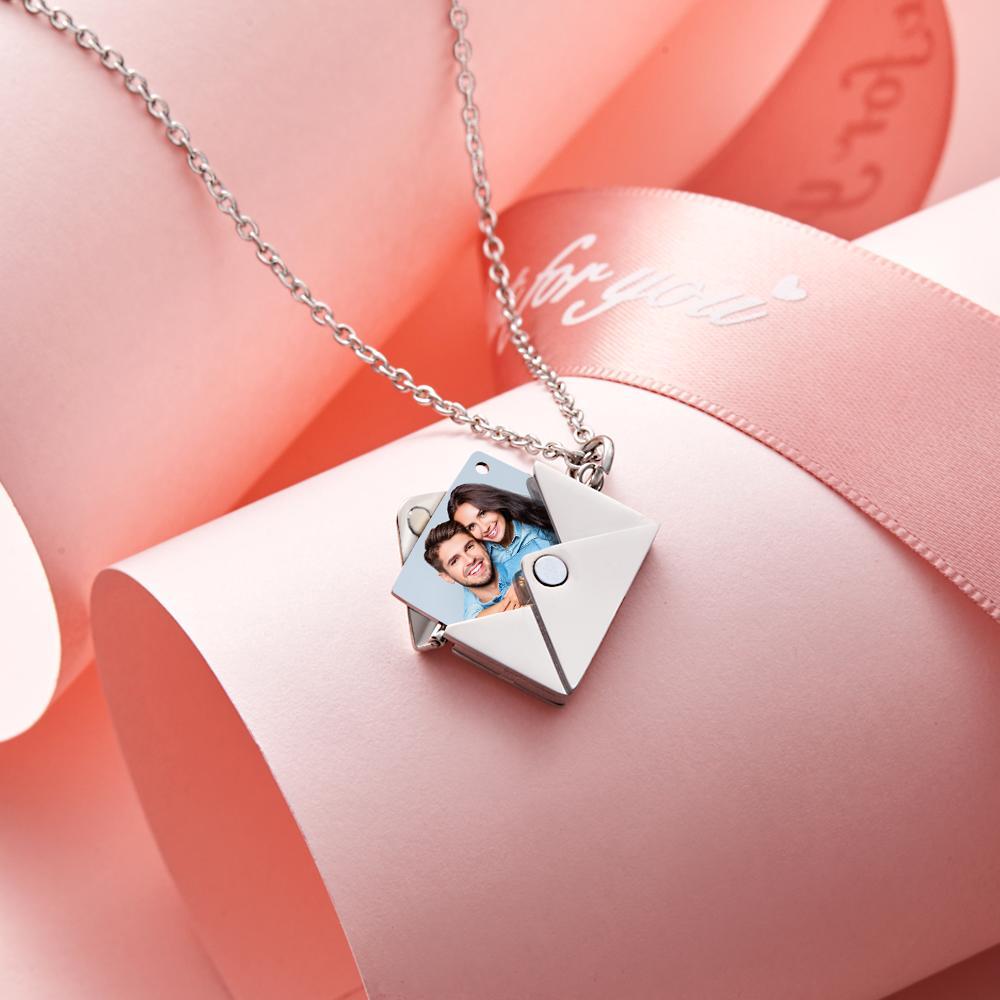 Custom Photo Necklace Envelope Letter Secret Photo Creative Gifts - soufeelmy