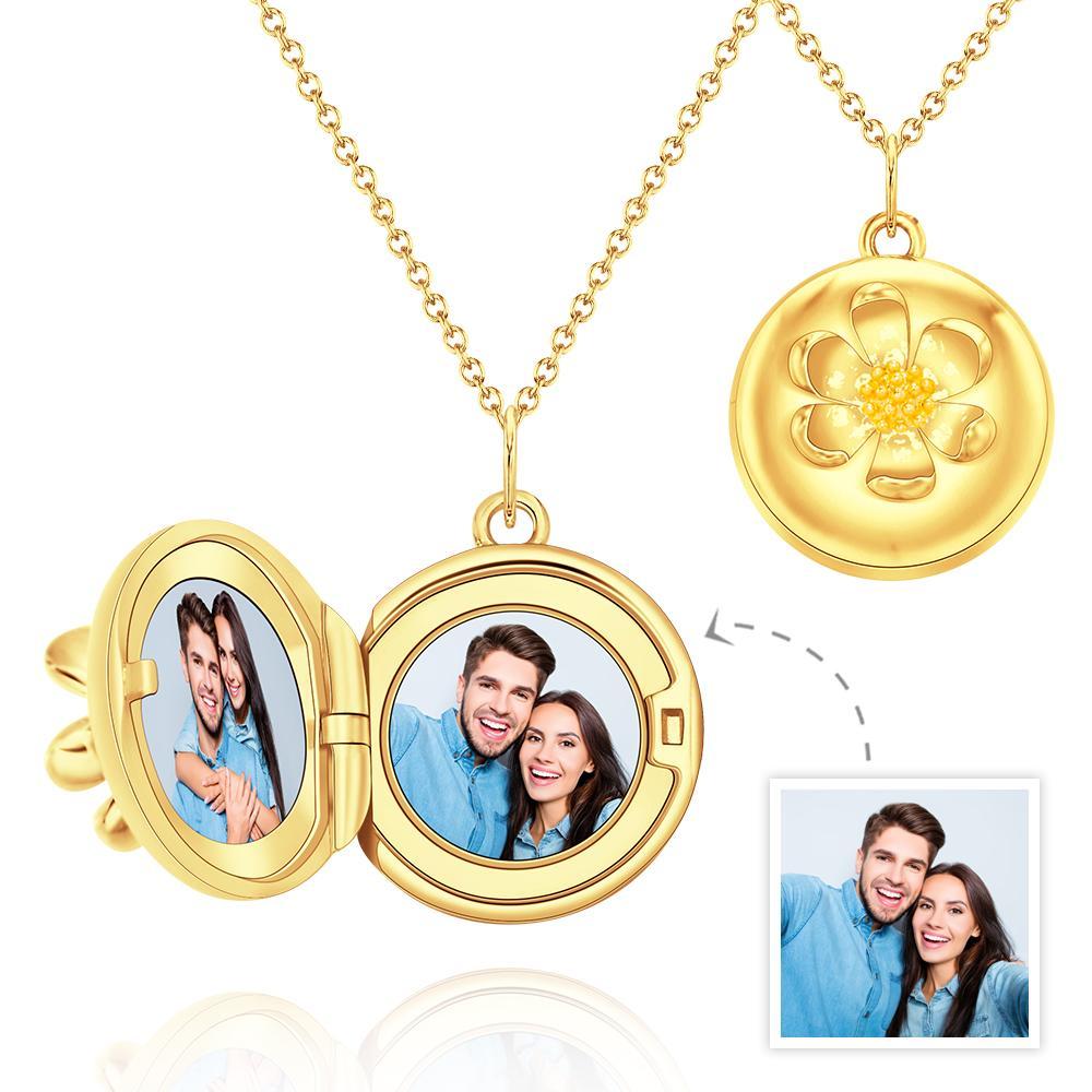 Custom Photo Necklace Daisy Pendant Creative Couple Gifts - soufeelmy