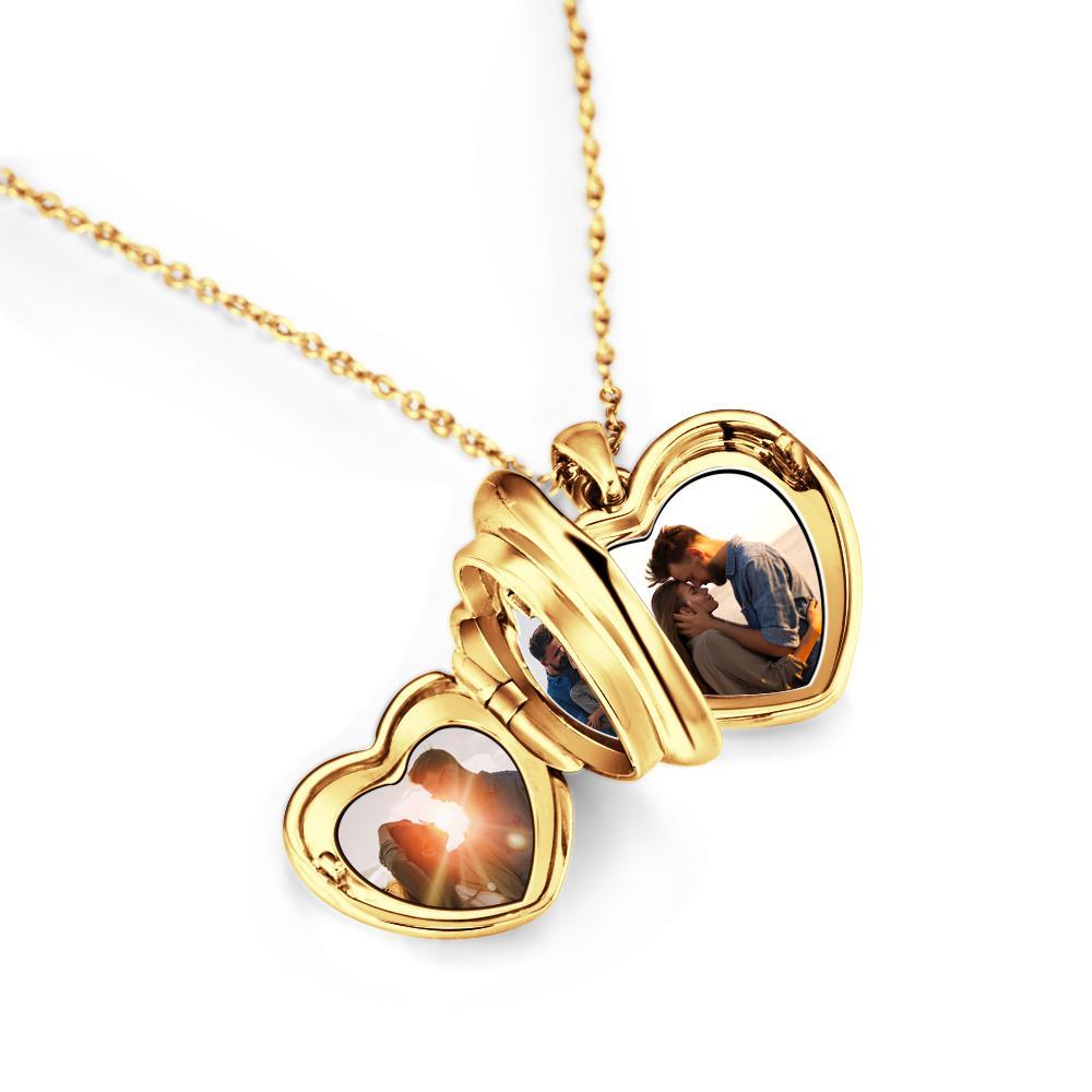 Locket Necklace I Love You to The Moon and Back Locket Pendant 4 Photos Locket Gift for Women - soufeelmy