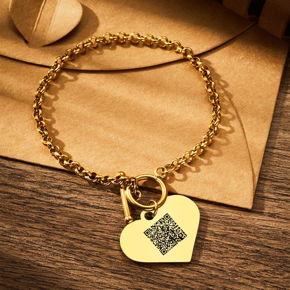 Custom QR Code Bracelets Photo Bracelets with Heart Gifts