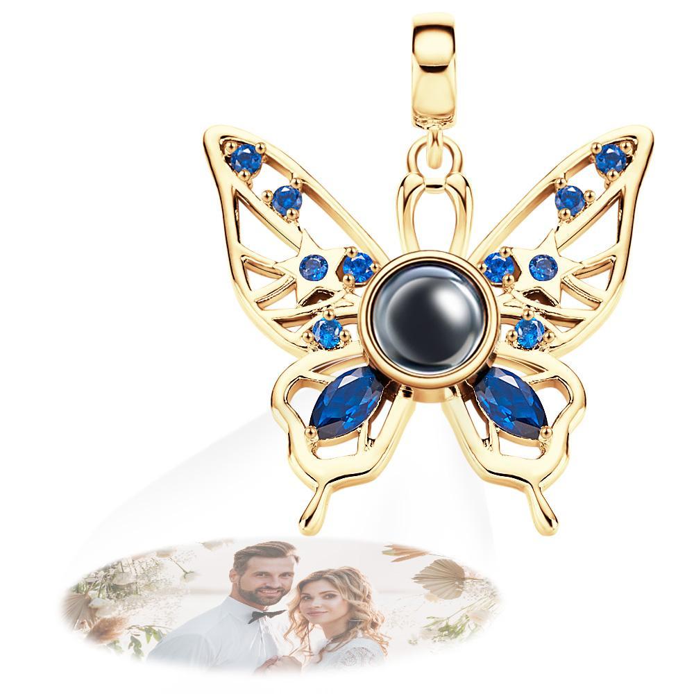 Projection Butterfly Personalized Photo Pendant Dangle Charm Symbolizes Free and Happy - soufeelmy