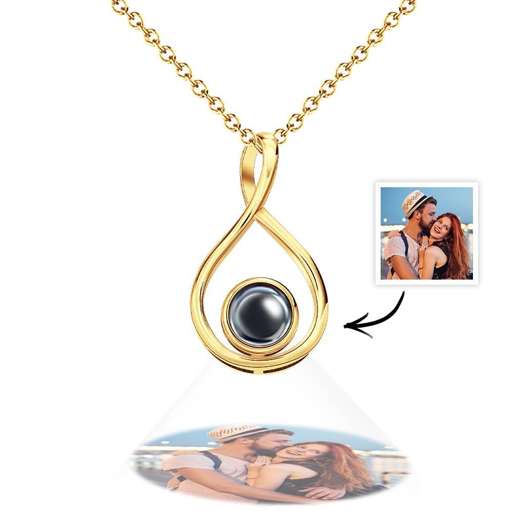Personalized Teardrop Shaped Photo Projection Necklace Meaningful Accessory Memorial Gift for Wife - soufeelmy