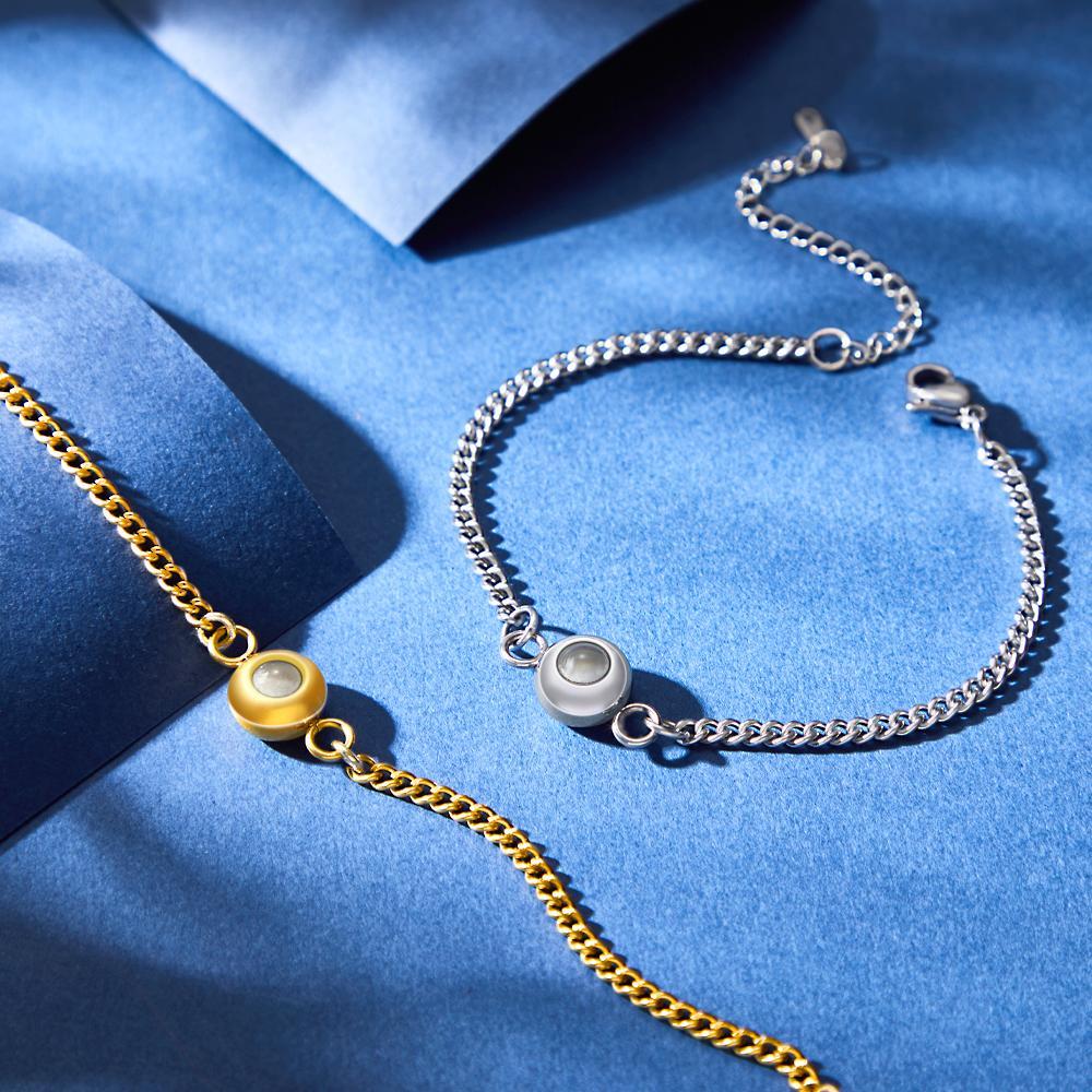 Custom Projection Bracelet Anniversary Fashion Titanium Steel Gifts for Man - soufeelmy