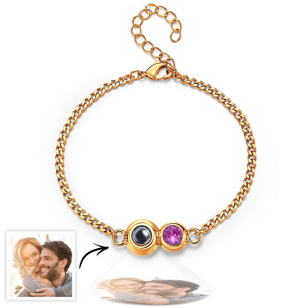 Projection Bracelet Personalized Birthstone Pendant Bracelet Photo Projection Bracelet Summer Jewelry Gift for Her - soufeelmy