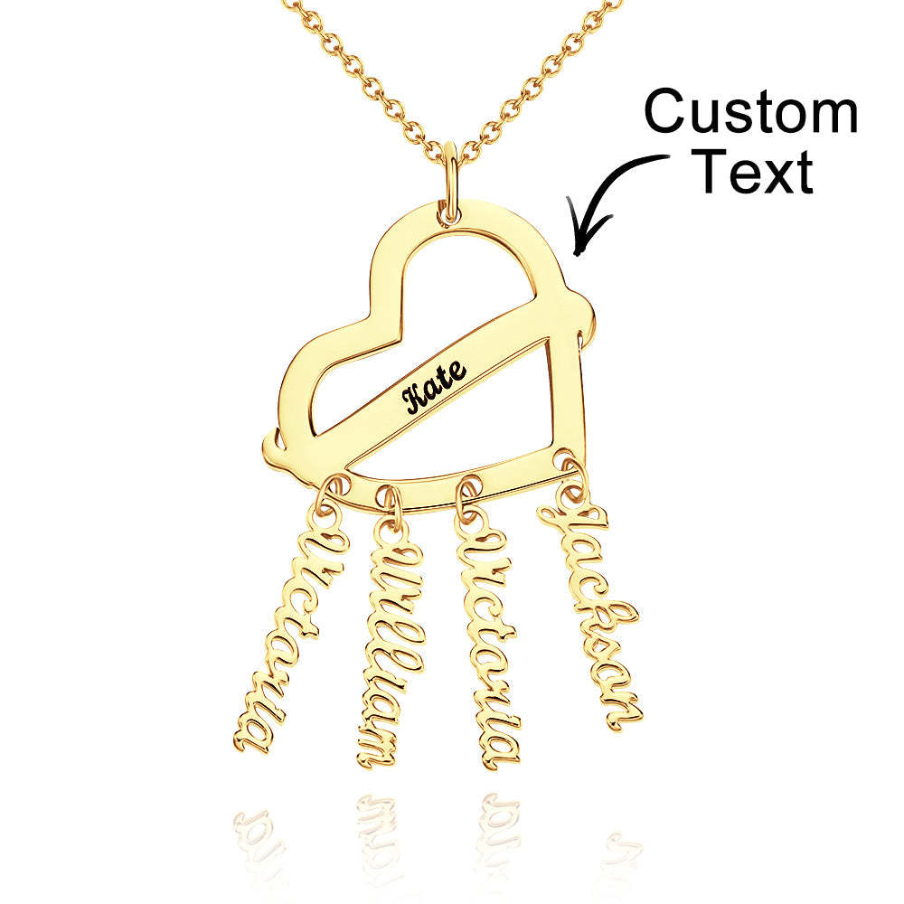 Personalized Engraved Dream Catcher Heart Necklace with Names Pendant Unique Gifts - soufeelmy