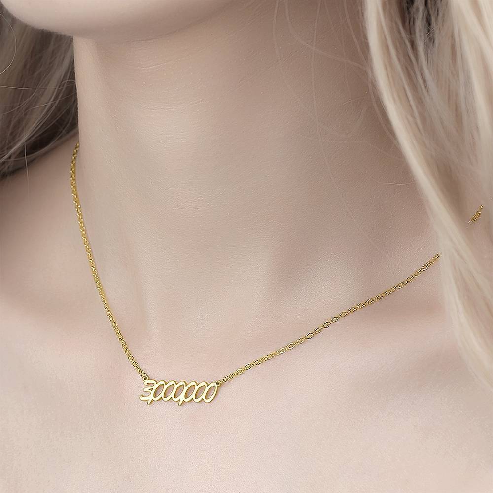 Personalized Number Necklace, Birthday Necklace 14K Plated Gold - Golden - 
